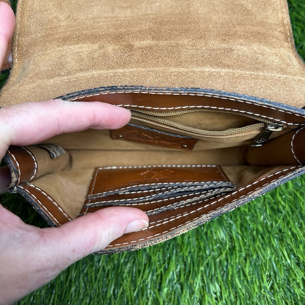 Patricia Nash Tan Distressed Leather Crossbody Bag And‎ Wallet - Picture 5 of 7